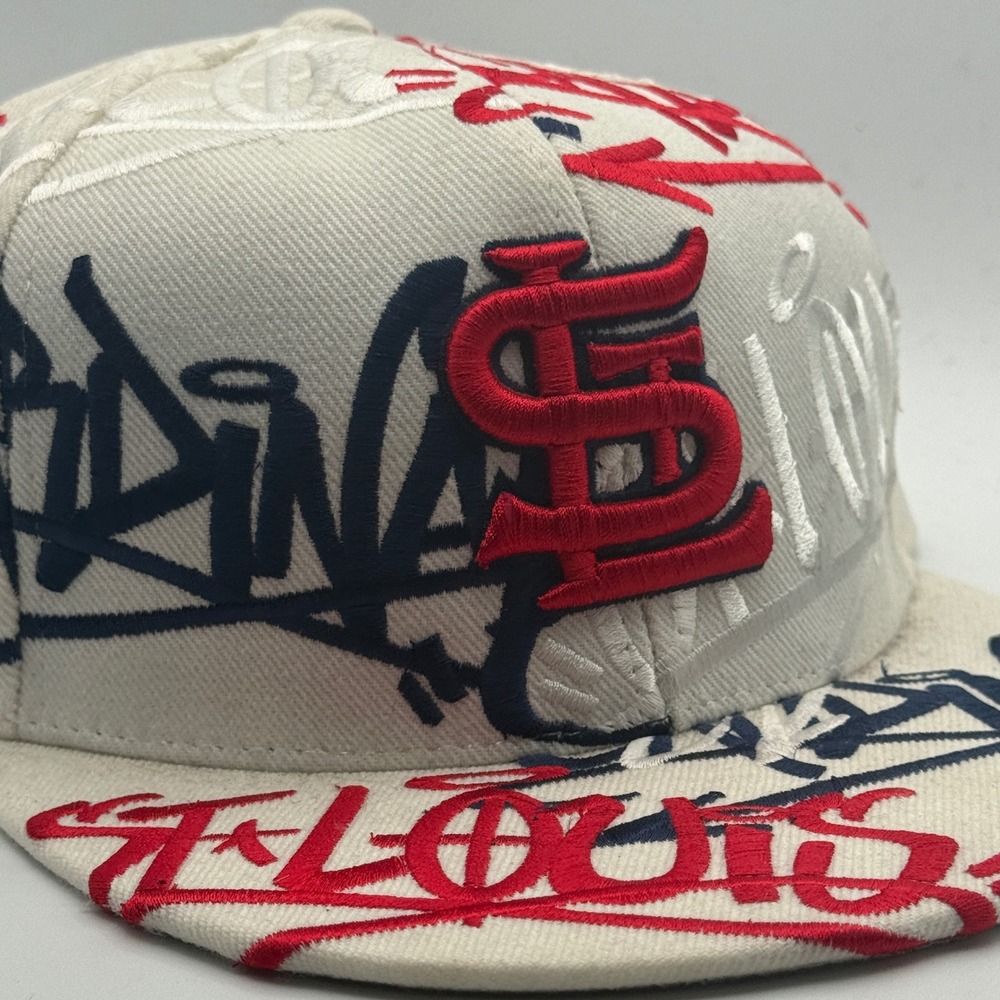 American Needle St Louis Cardinals Cooperstown Graffiti Fitted Hat Size 7 1/2